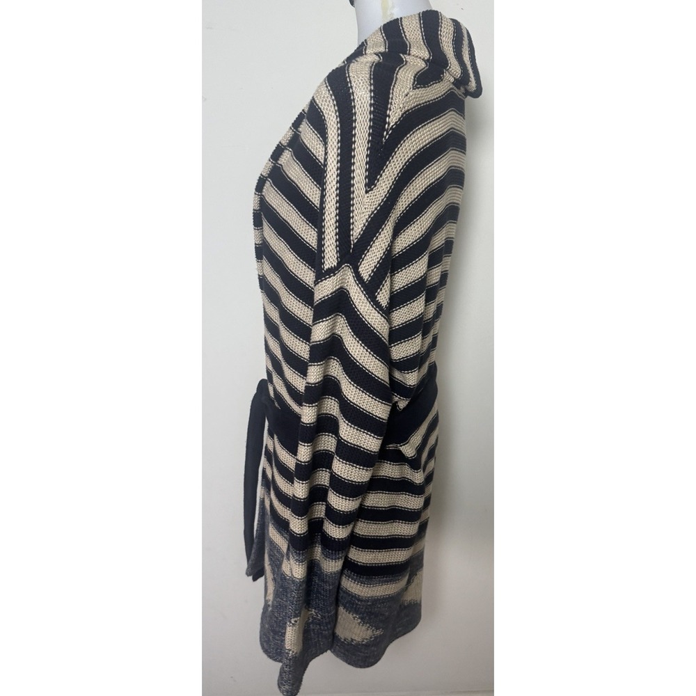 LRL Lauren Jeans Aztec Linen Cotton Cardigan Sweater Striped Shawl Collar Large - Picture 5 of 9